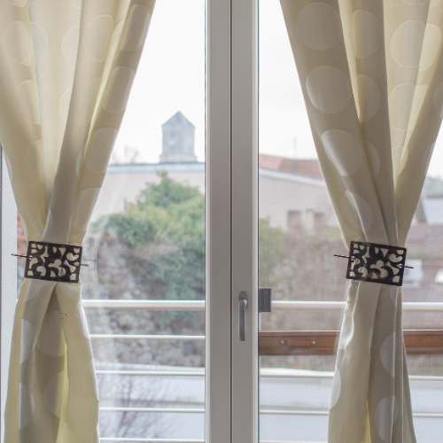 cortina de linho para porta de vidro