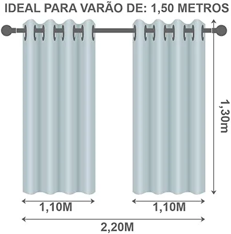 Cortina Blackout PVC 2,20 m x 1,30 m - Cinza - Image 4