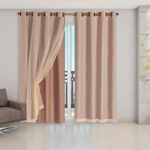 Cortina Blackout PVC com Tecido Voil 2,80 m x 2,30 m Avelã,...
