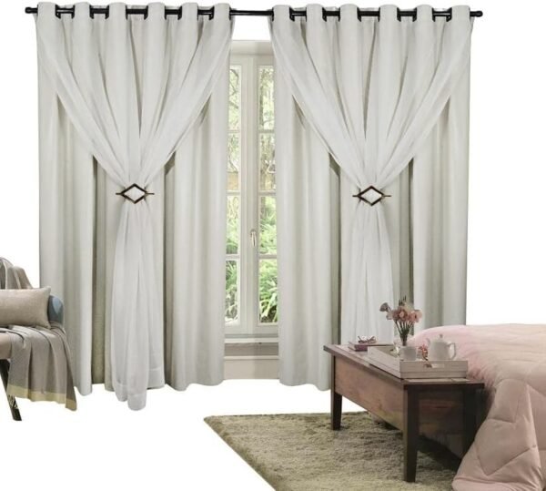 Cortina Corta Luz 2,00m X 2,20m 100% Blackout Com Voil...