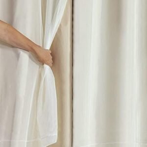 Cortina Blackout PVC com Tecido Voil 2,00 m x 1,40 m Bege
