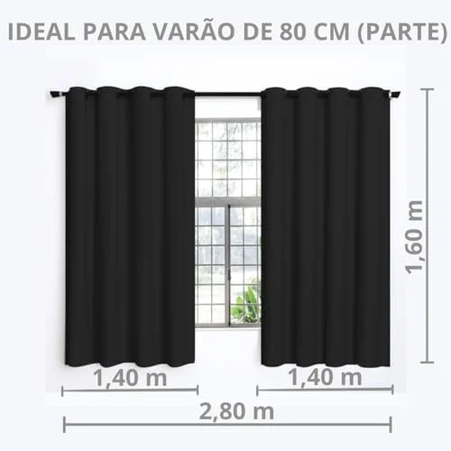 Cortina Blackout PVC Corta 100% a Luz 280x160cm (Bege) - Image 2