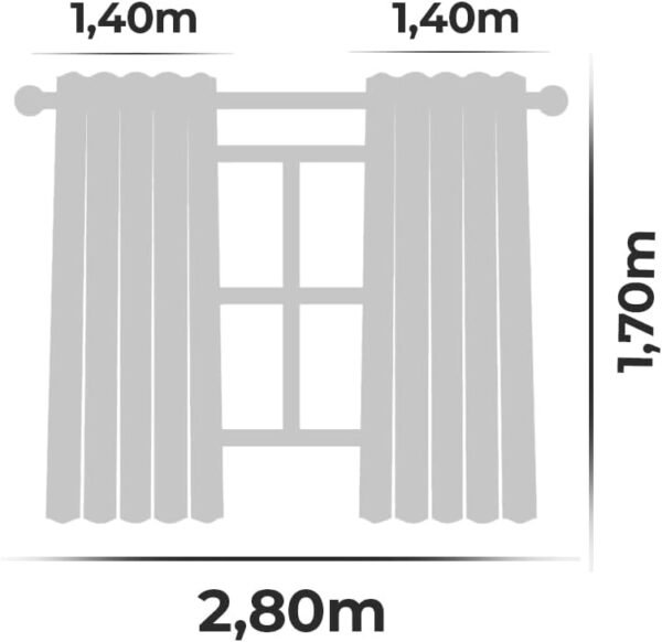 Cortina 2 Metros Pequena Curta de Voil Liso Forro Microfibra... - Image 5