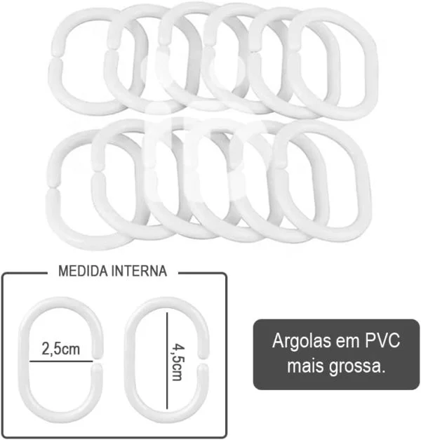 1 Cortina Box Banheiro PVC Antimofo Estampada Ilhós M1 2,00m - Image 5