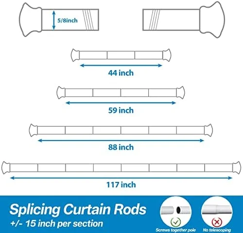 Varões de cortina para janelas de 166 a 30 cm, pequenos... - Image 3