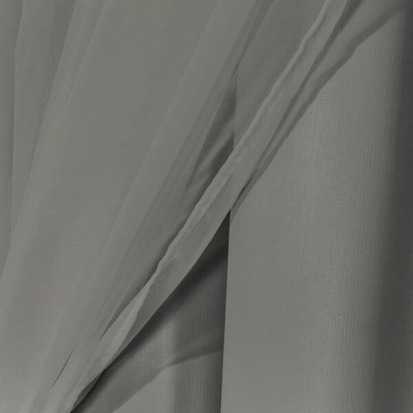 Cortina Corta Luz 2,00m X 1,60m 100% Blackout Com Voil Cinza... - Imagem 4
