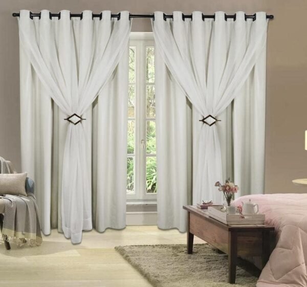 Cortina Corta Luz 2,00m X 2,20m 100% Blackout Com Voil... - Imagem 2