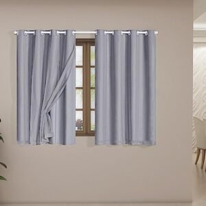Cortina Blackout PVC com Tecido Voil 2,00 m x 1,40 m Cinza
