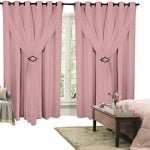 Cortina Corta Luz 2,00m X 2,20m 100% Blackout Com Voil Rosa...