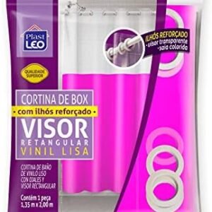 Cortina para Box Rosa com Ilhós Visor Cristal (1,35x2,00m) |...
