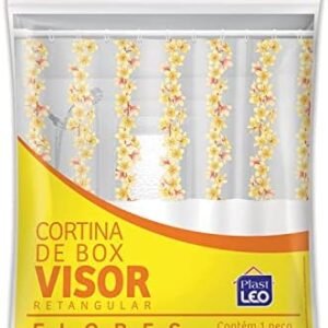  Cortina para Box Viseira Flores (1,35x2,00m) |  Plast Leão...
