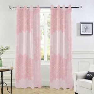 Cortinas blackout com padrão floral Boho Chic para quarto de...
