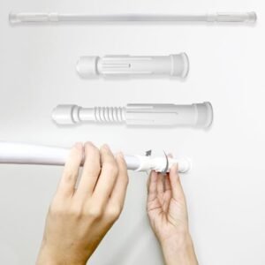 Haste Extensível Branco e Cromado 0,75m à 1,50m Box Banheiro...
