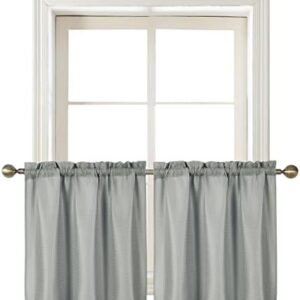 Home Queen Cortinas de janela de banheiro cinza waffle,...
