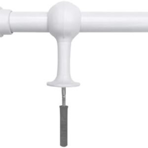 Kit Varão De Madeira Cortina 2,00m 19mm (Branco)

