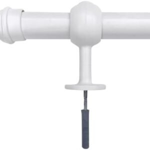 Kit varão simples para cortina 1 metros 28mm Cor:Branco
