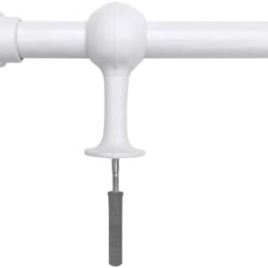 Kit varão simples para cortina 2,4 metros 19mm (Branco)
