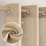 MIULEE Cortinas de linho bege manteiga de 182 cm de...