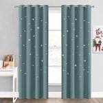 NICETOWN Cortinas blecaute azul cinza estrela para quarto de...