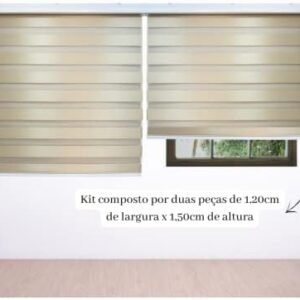 Persiana Double Vision Semi Blackout 240L x 150A Dourada 2pç
