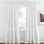 StangH Cortinas de babados brancas para quarto de 213 cm de...