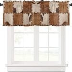 TOUBE Cortinas de saia para sala de estar 137 x 45 cm, couro...