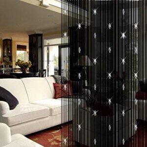 WYSRJ 2 peças de cortinas de cordão pretas, cortinas com...
