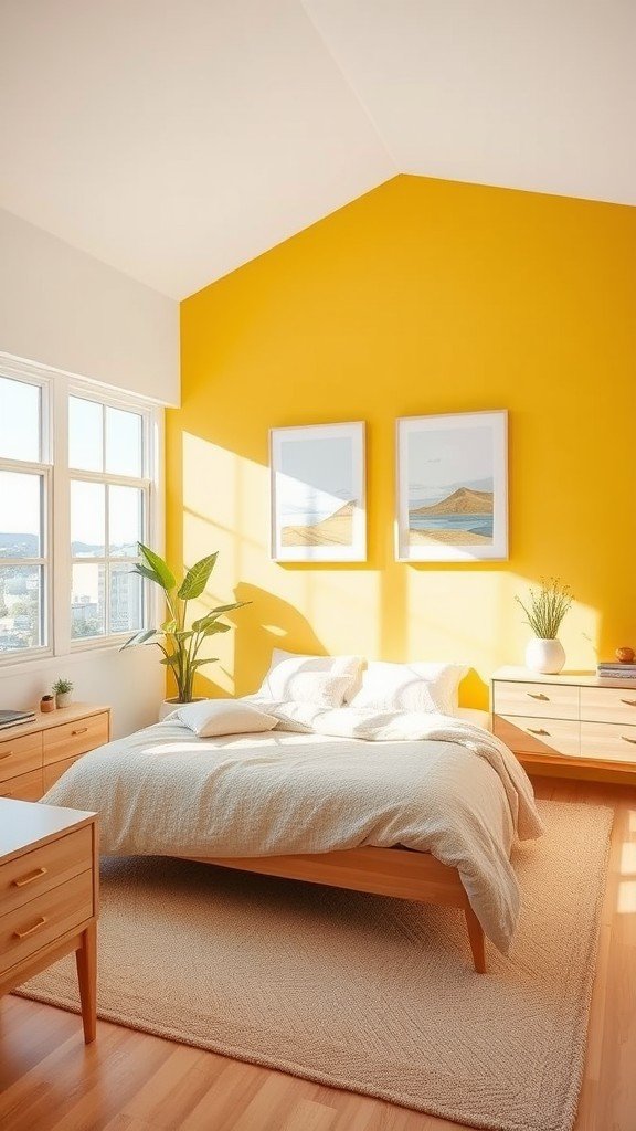 Paredes de sotaque amarelo brilhante