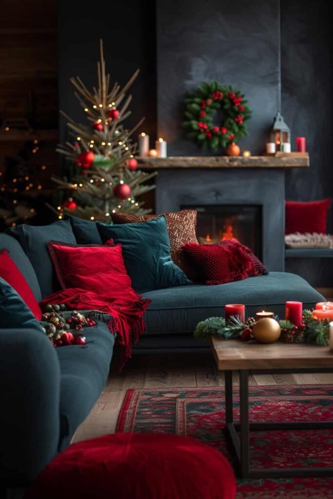 Decoração da sala de estar de Natal