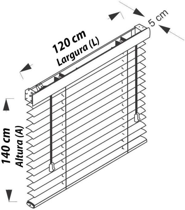 PVC horizontal persa 50mm Branca 120 (l) x 140 (a) cm ... - Imagem 6
