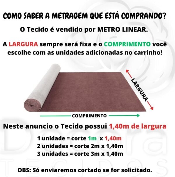 Tecido Linho Linen Look Bege Escuro 1,40m largura - Image 4