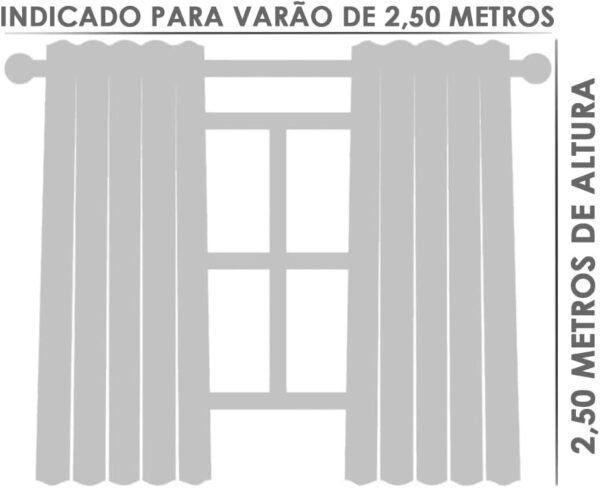 Cortina Tecido Piquet Palha 4,00x2,50 Sala Quarto Cozinha - Imagem 3
