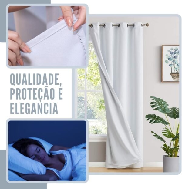 Cortina blackout tecido 2,60m x 1,80m corta luz para porta e... - Image 3