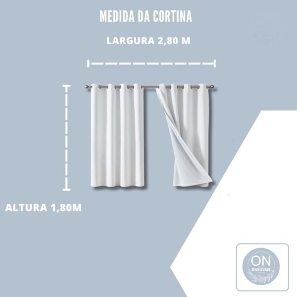 Cortina blackout tecido 2,60m x 1,80m corta luz para porta e... - Image 6