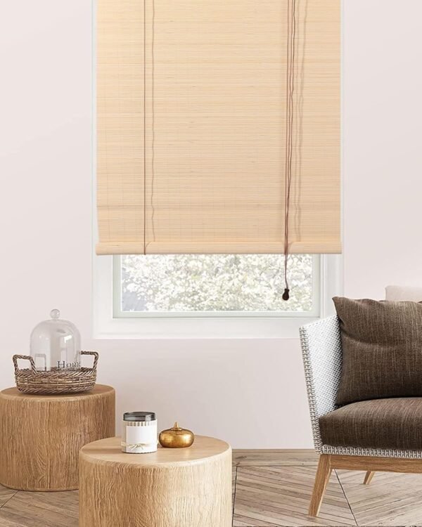 Foundgo Cortinas de bambu 61 cm L x 162 cm A, cortinas.