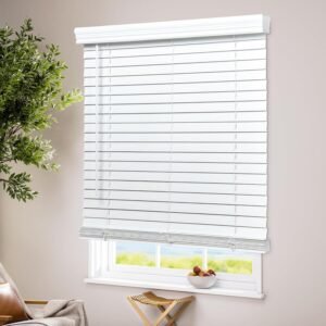 LazBlinds Persianas de madeira sintética de 5 cm com saia de...
