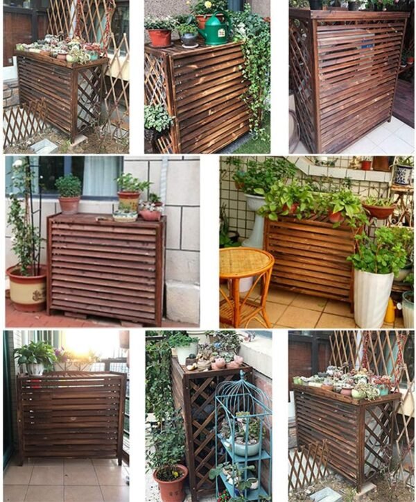 Rack de madeira para ar condicionado, suporte de flores,... - Imagem 6