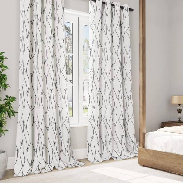 Cortinas texturizadas de linho 213 cm de comprimento... - Image 6