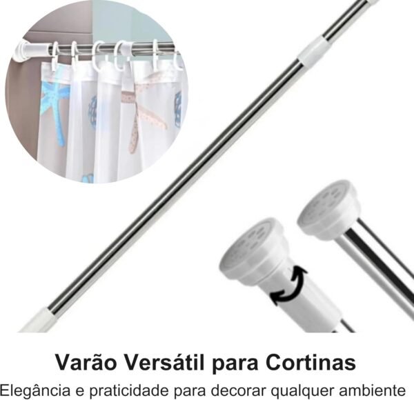 Varão Multiuso, Extensível, Varão Extensível Para Cortina de... - Image 2