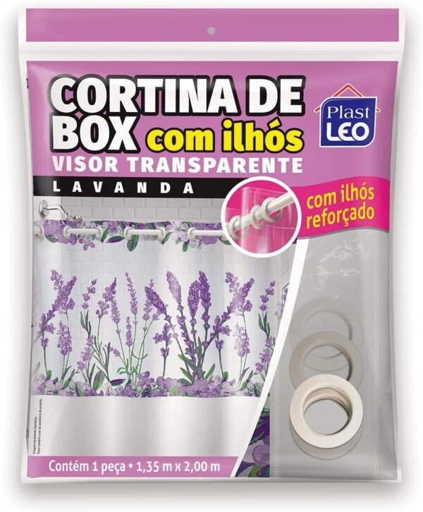 Cortina para Box com Ilhós - Visor Lavanda (1,35x2,00m) |...
