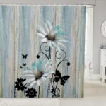 Feelyou Cortina de chuveiro floral 182,88 cm x 182,88 cm...