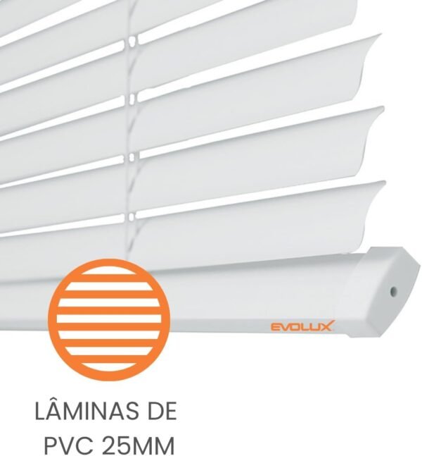 Persiana Horizontal Premier 1,00x1,60m Pvc Cor Branco Evolux - Imagem 2