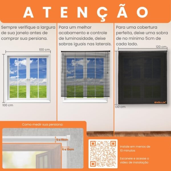 Persiana Horizontal Premier 1,00x1,60m Pvc Cor Branco Evolux - Imagem 5