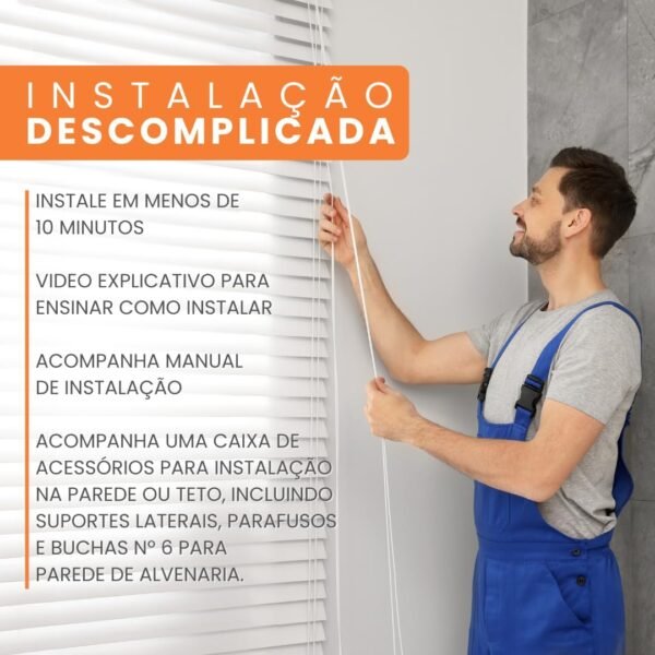 Persiana Horizontal Premier 1,00x1,60m Pvc Cor Branco Evolux - Imagem 7