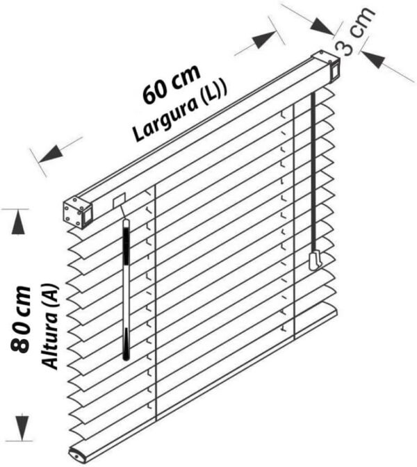 PVC horizontal persa preta 60 (l) x 80 (a) cm Cortina ... - Image 4