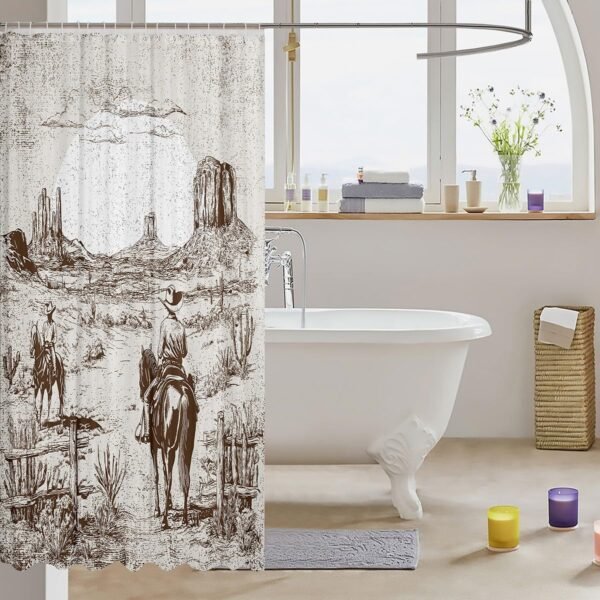 Feelyou Cortina de chuveiro Western Decor 183 cm x 183 cm,... - Imagem 3