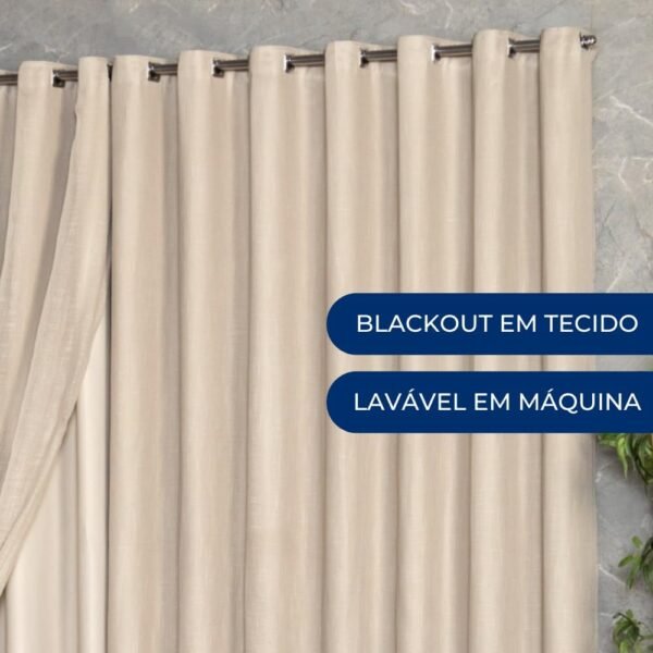 Cortina Gaze de Linho com Blackout em Tecido 3,00 x 2,40... - Imagem 3