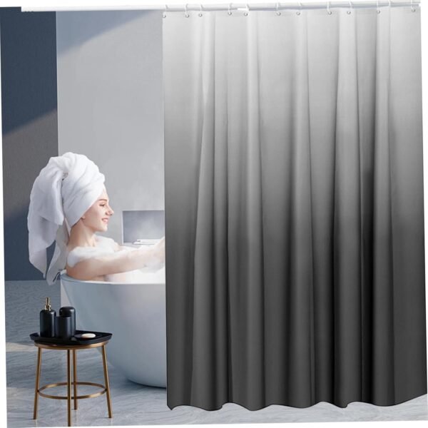 Cortina de chuveiro cinza, 180 x 180 cm, cinza escuro,... - Imagem 3