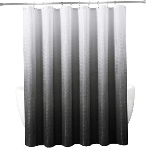 Cortina de chuveiro cinza, 180 x 180 cm, cinza escuro,... - Imagem 5