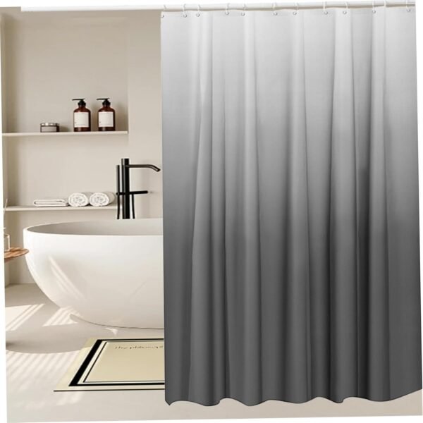 Cortina de chuveiro cinza, 180 x 180 cm, cinza escuro,... - Imagem 6